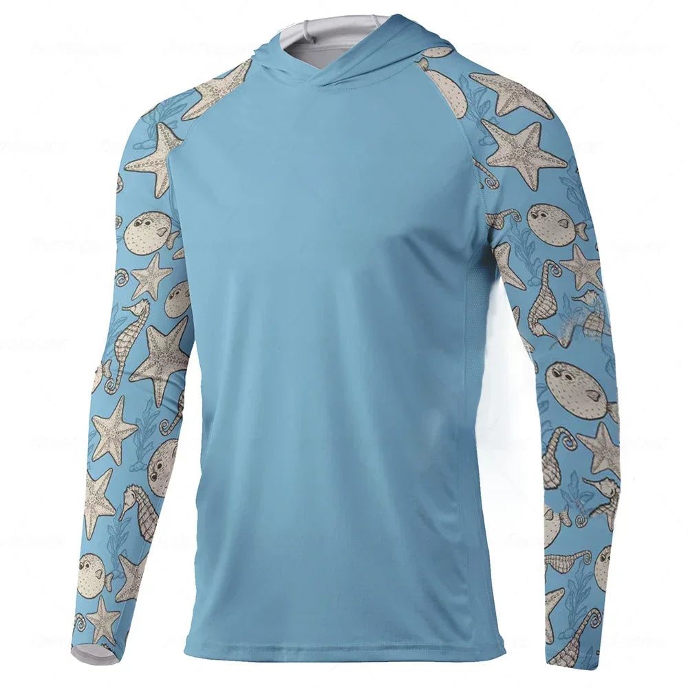 Men's Long Sleeve Hooded Fishing Shirt