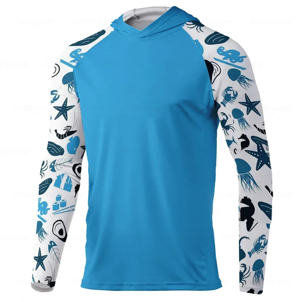 Men's Long Sleeve Hooded Fishing Shirt