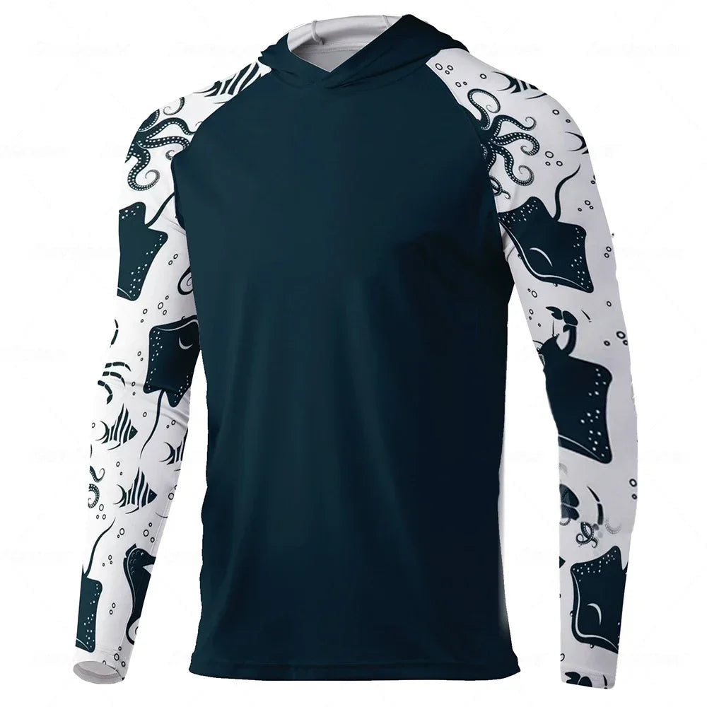 Men's Long Sleeve Hooded Fishing Shirt